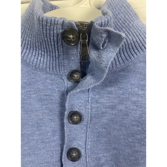 Banana Republic Men's M Blue Mock Button Neck Pullover Sweater Wool Blend - Picture 3 of 9